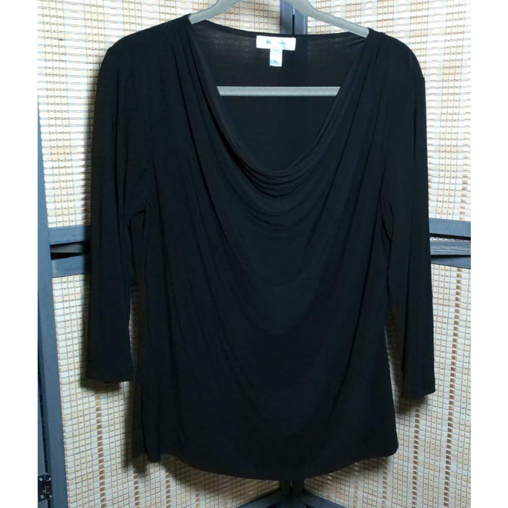 Women's Dressbarn Black Long Sleeve Cowl Neck Blouse